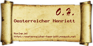 Oesterreicher Henriett névjegykártya